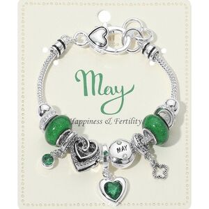 May Birthstone Charm Bracelet